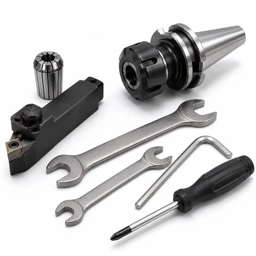 CNC machine chuck and hand tools